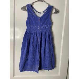 Vintage Samara Kids‎ Dress Corduroy Purple Polka Dot Sleeveless Button Up 10/12